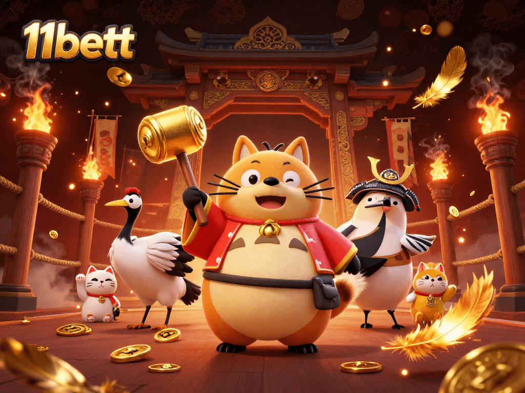 Experience thrilling wins at 11bett with our captivating 3D illustration featuring gold coins and fortune elements.