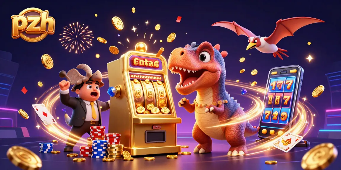 PZH animated casino scene with vibrant characters showcasing excitement and jackpot wins