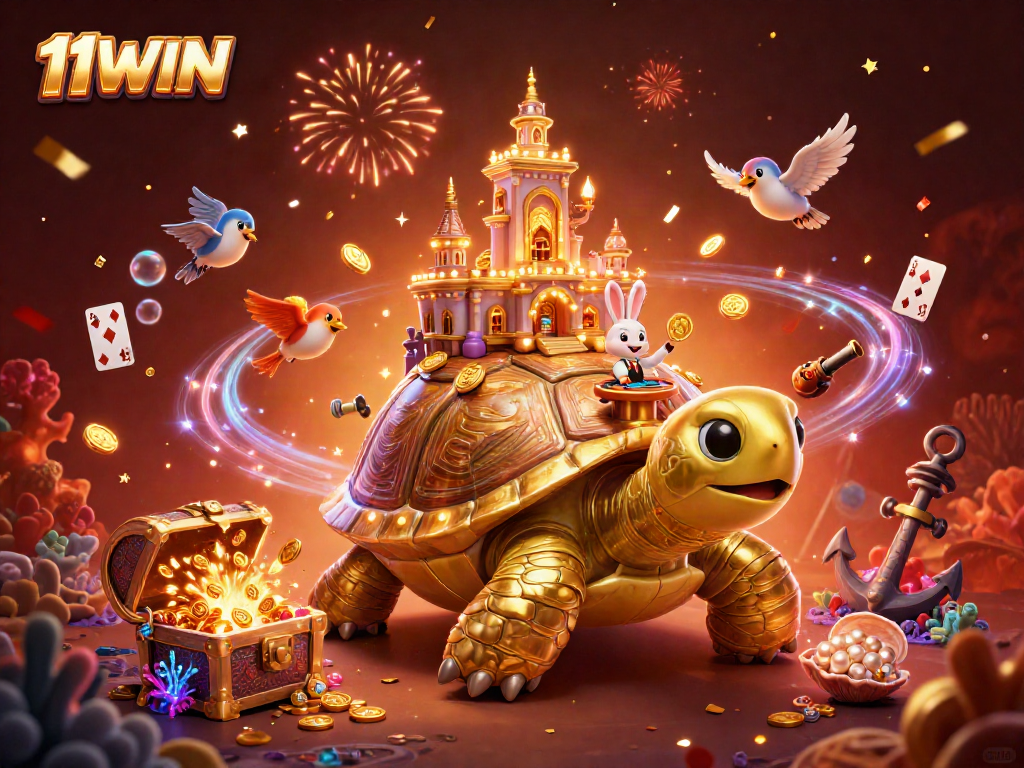 Experience the thrill of the 11WIN casino scene featuring engaging characters and vibrant gaming elements.