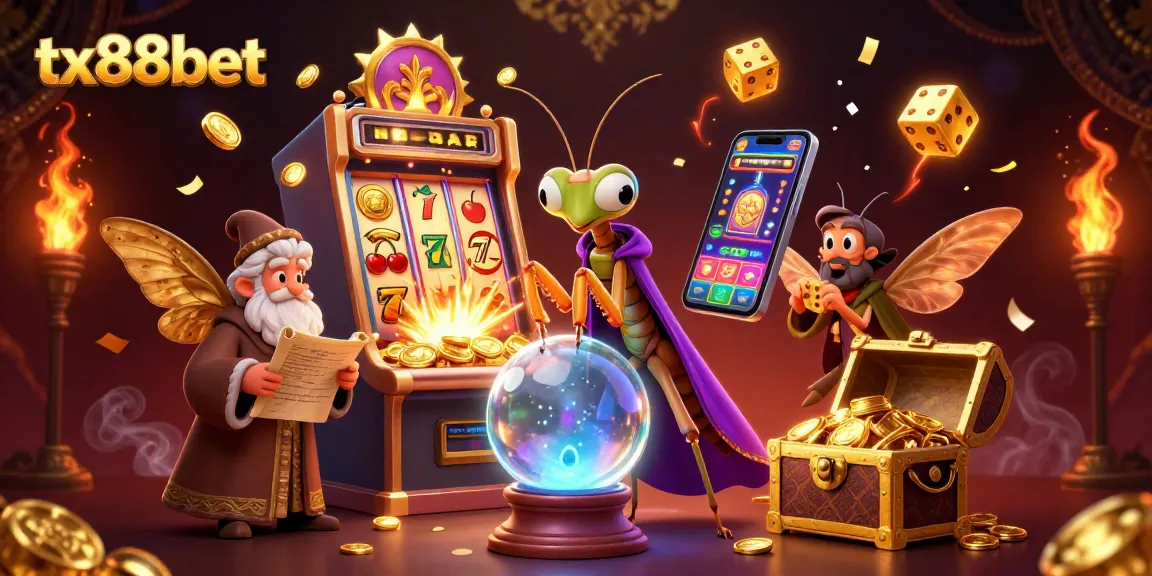 Experience the magic of tx88bet with a vibrant 3D casino scene illustrating fortune, luck, and excitement.