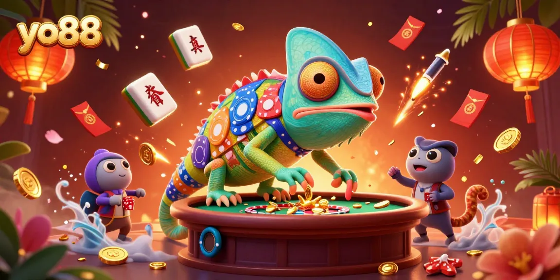 Experience the vibrant world of yo88 with lively casino games and characters, exciting action unfolding in a colorful scene.