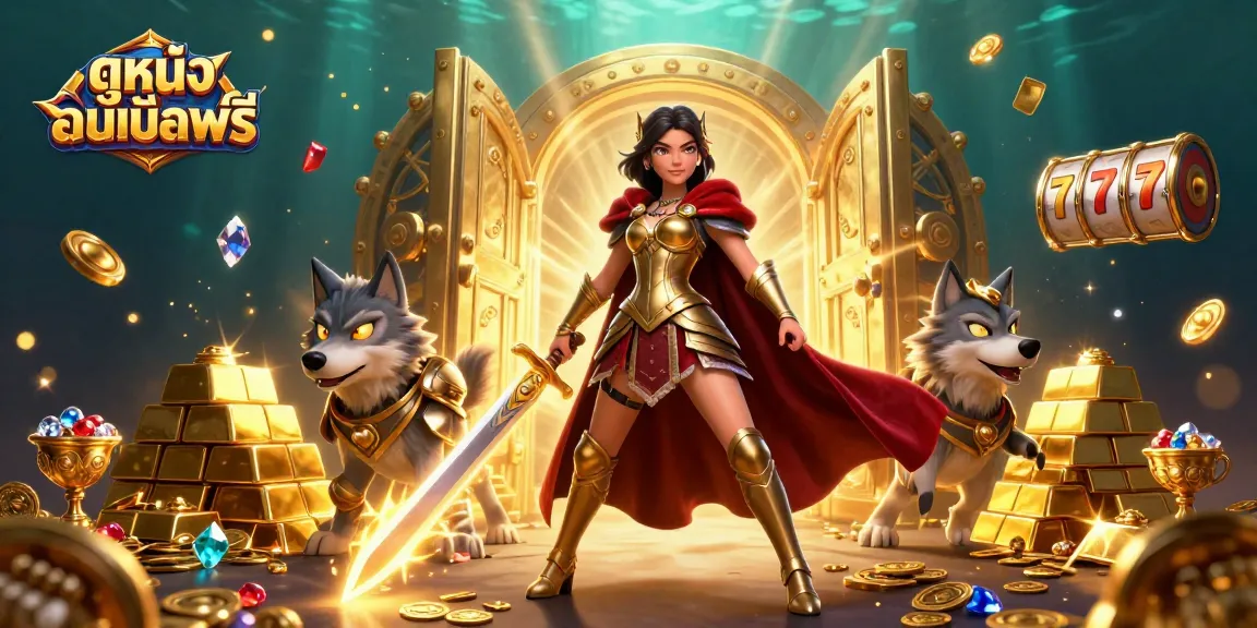 Win your adventure with ดูหนังออนไลน์ฟรี in a vibrant 3D casino scene featuring captivating characters!