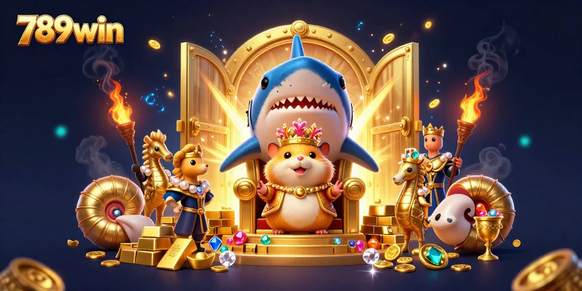 Engage in thrilling gaming action at 789win with vibrant casino characters and rich treasure.