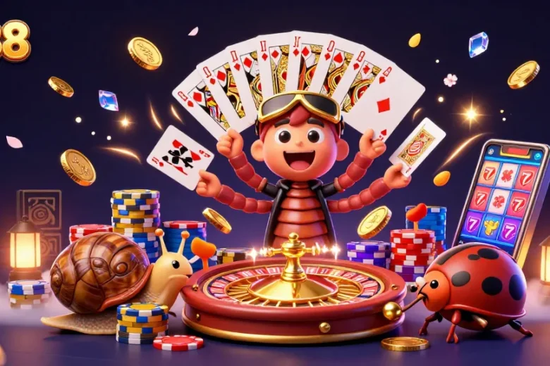 Experience thrilling gameplay at tg88 with a dynamic 3D casino scene featuring vibrant characters and elements.