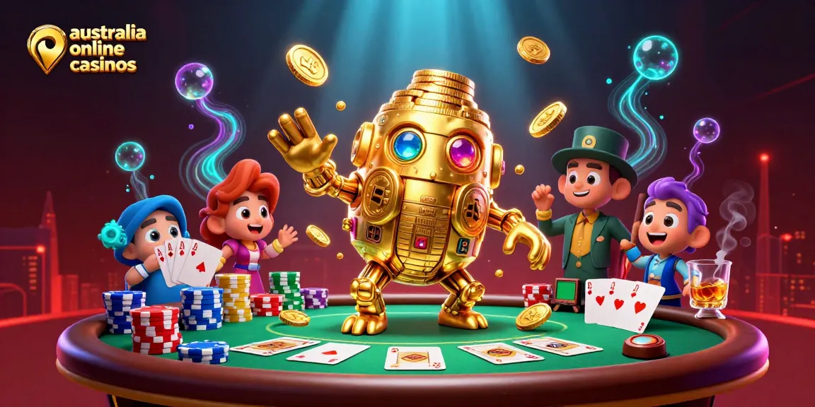 Experience the excitement of australia online casinos with a vibrant poker scene and a golden golem.